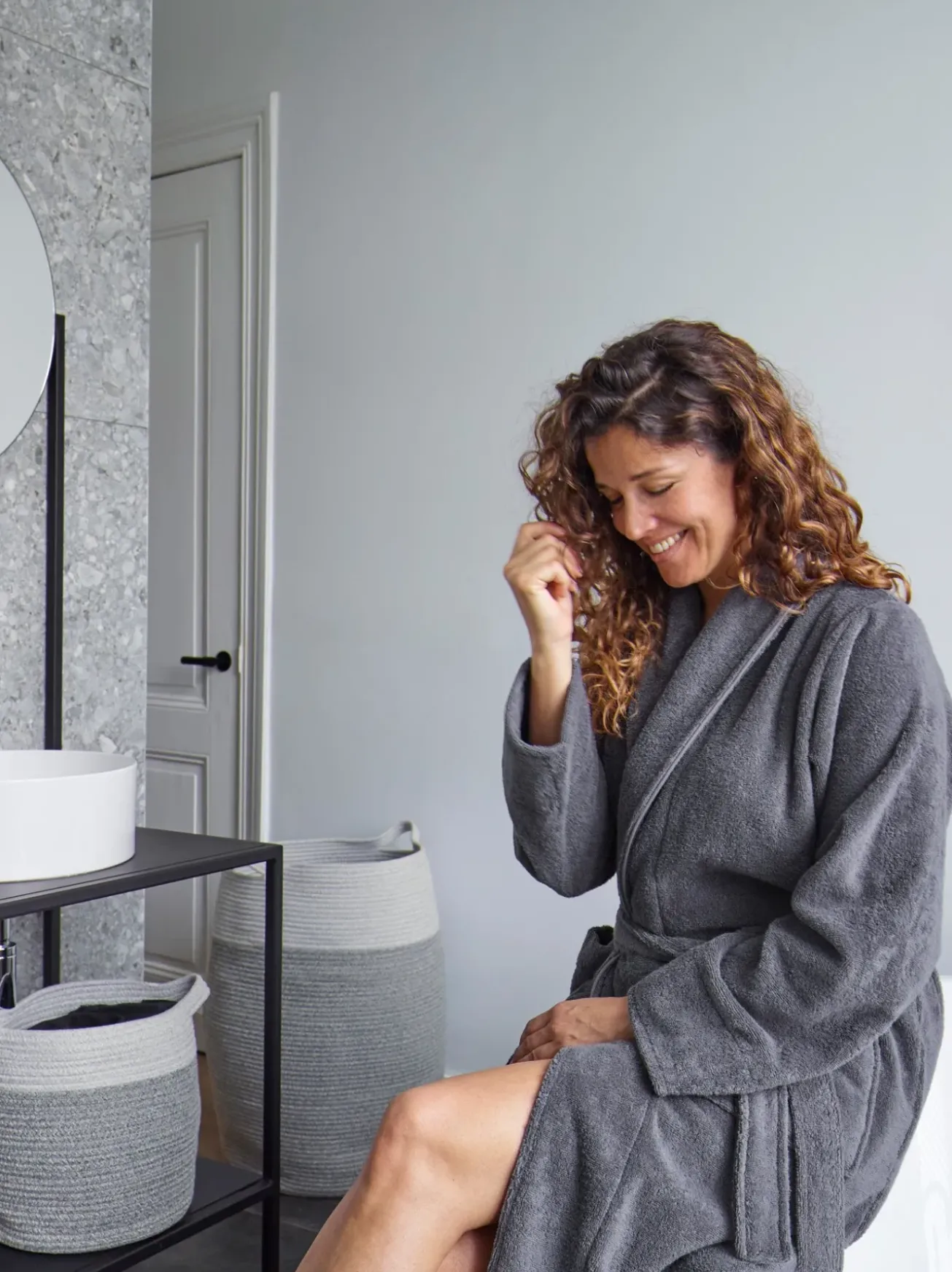 Bath & Living Aquanova Bathrobe LONDON color (gray)