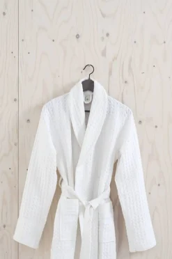 Bath & Living Aquanova Bathrobe waffle pattern VIGGO color (white), 100% cotton