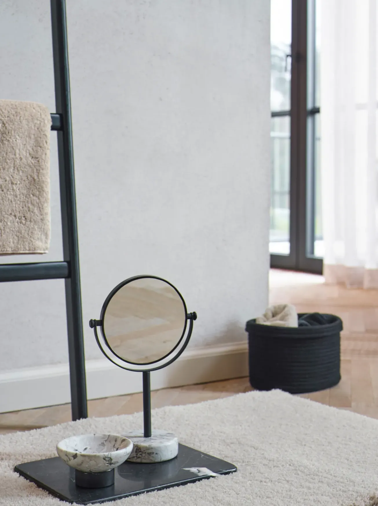 Bath & Living Aquanova Cosmetic mirror NERO color Alba (grey)
