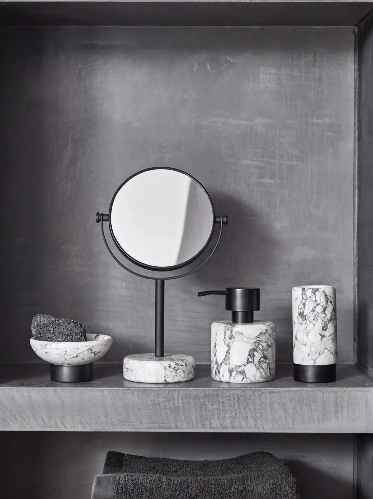 Bath & Living Aquanova Cosmetic mirror NERO color Alba (grey)