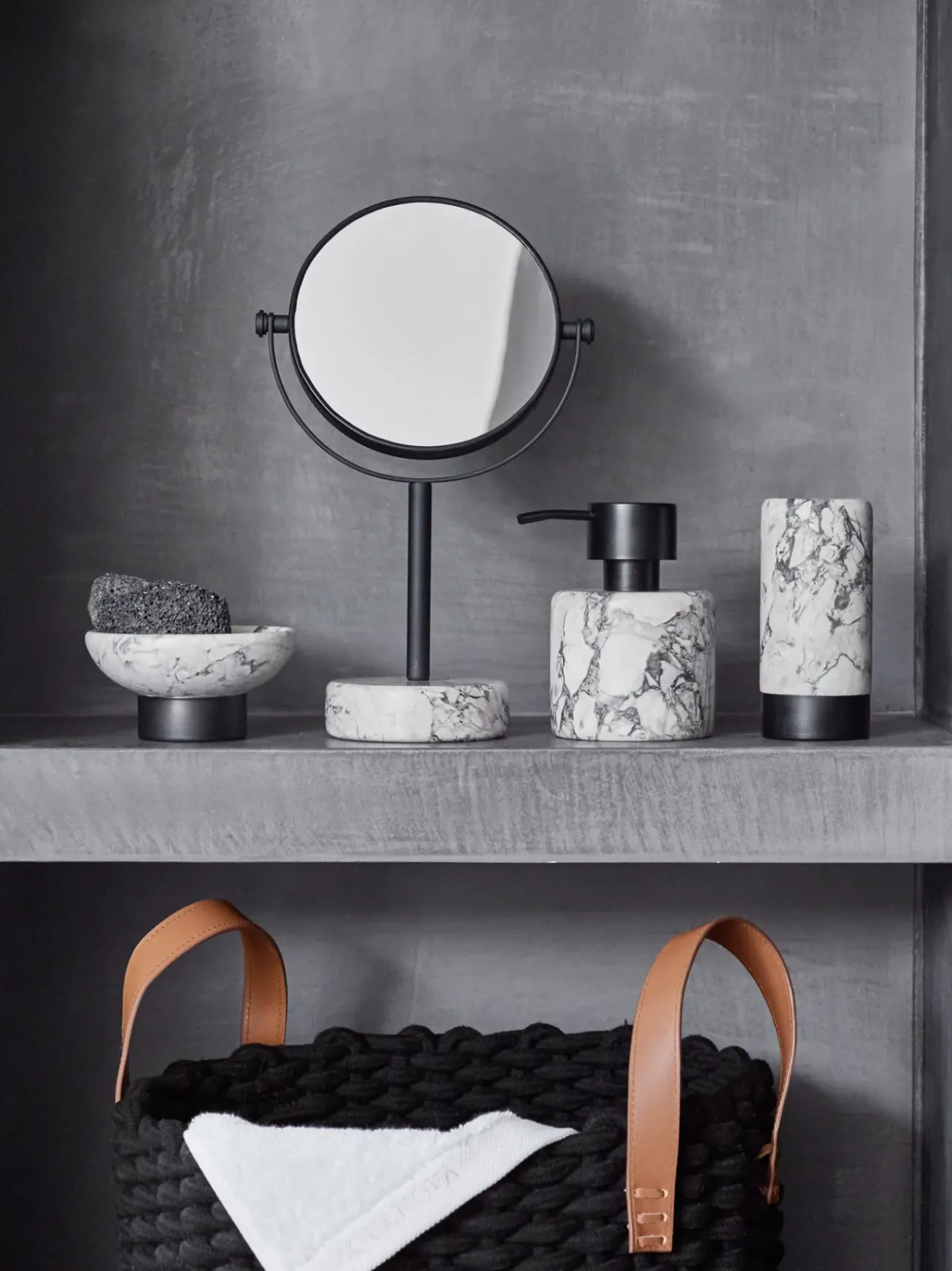 Bath & Living Aquanova Cosmetic mirror NERO color Alba (grey)