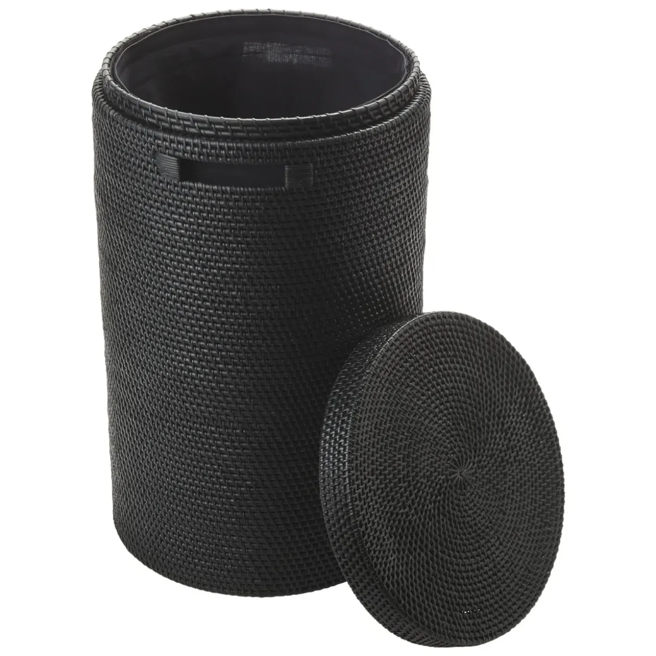 Bath & Living Aquanova Laundry basket with lid CINO color Black (black)