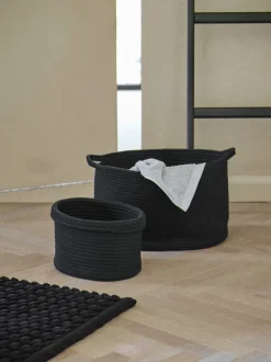 Bath & Living Aquanova Storage basket RENA color Midnight Black-901 (Small)