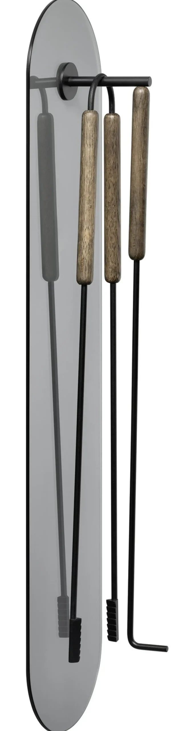 Bath & Living Blomus ASHI 3-piece fireplace set wall (brown oak) 66161