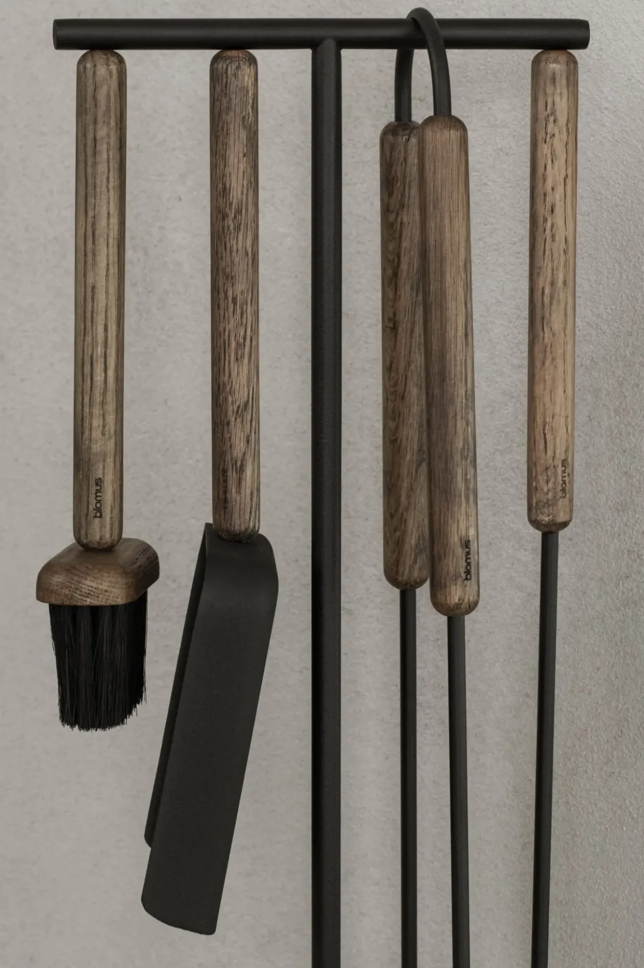 Bath & Living Blomus ASHI 5-piece fireplace set wall (brown oak) 66159