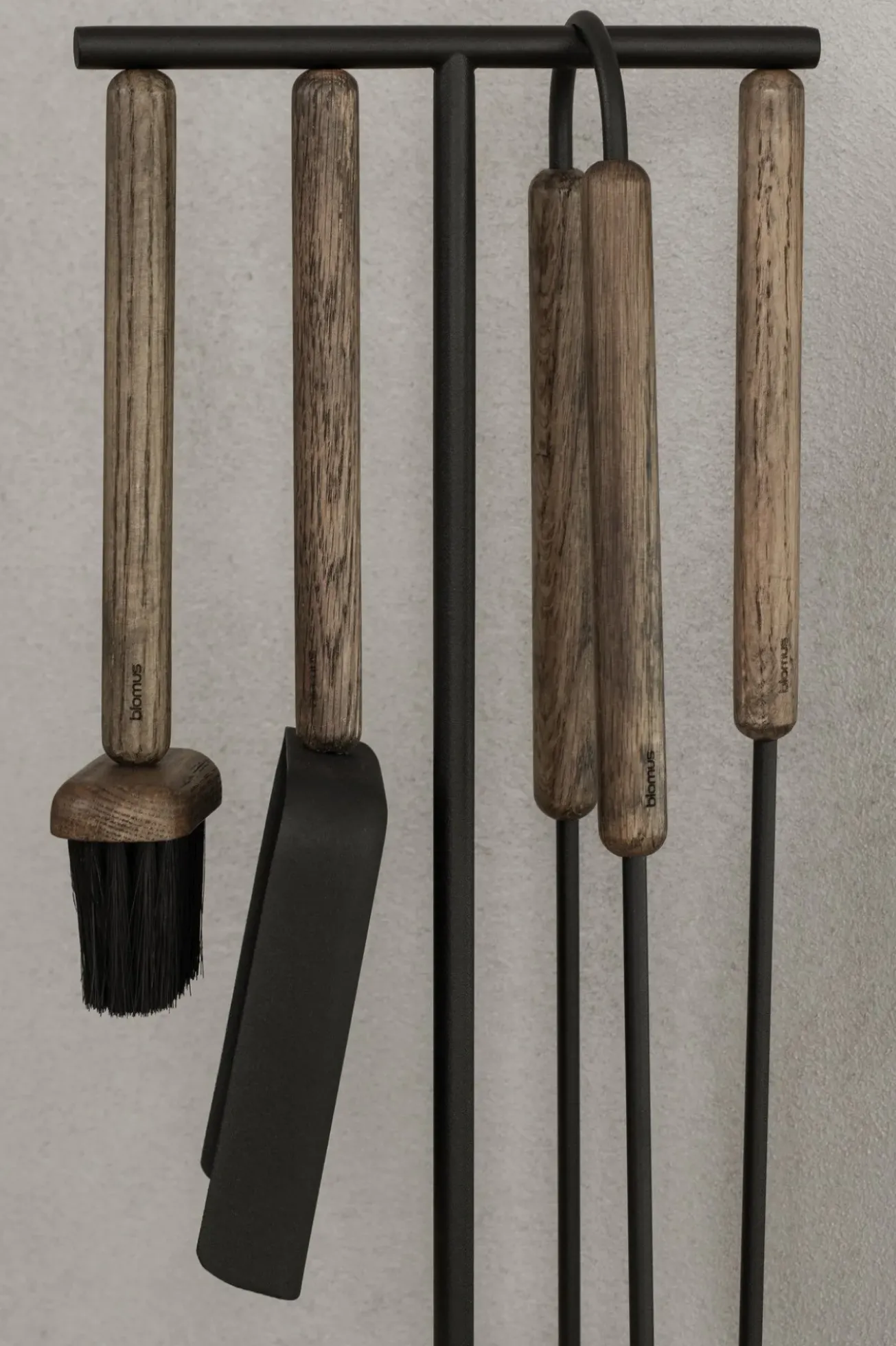 Bath & Living Blomus ASHI 5-piece standing fireplace set (brown oak) 66155