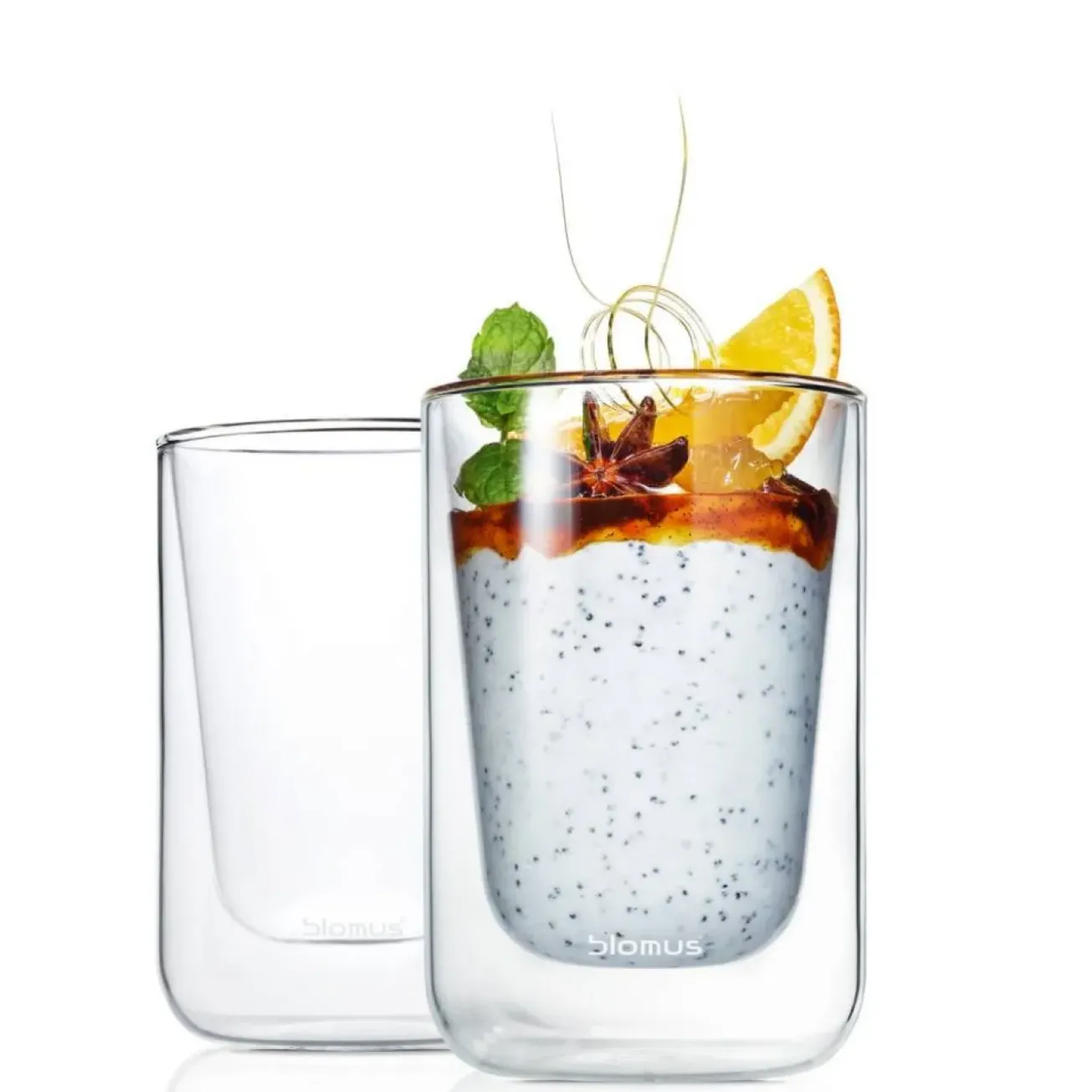 Bath & Living Blomus Double-walled glass NERO cappuccino (set/2) 63654