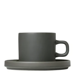 Bath & Living Blomus PILAR 2 coffee cups 200 ml with saucer Agave Green (63909)