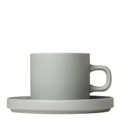Bath & Living Blomus PILAR 2 coffee cups 200 ml with saucer Mirage Gray (63911)