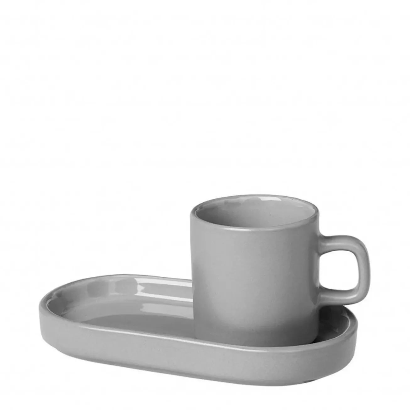 Bath & Living Blomus PILAR 2 espresso cups 50 ml with saucer Mirage Gray (63725)