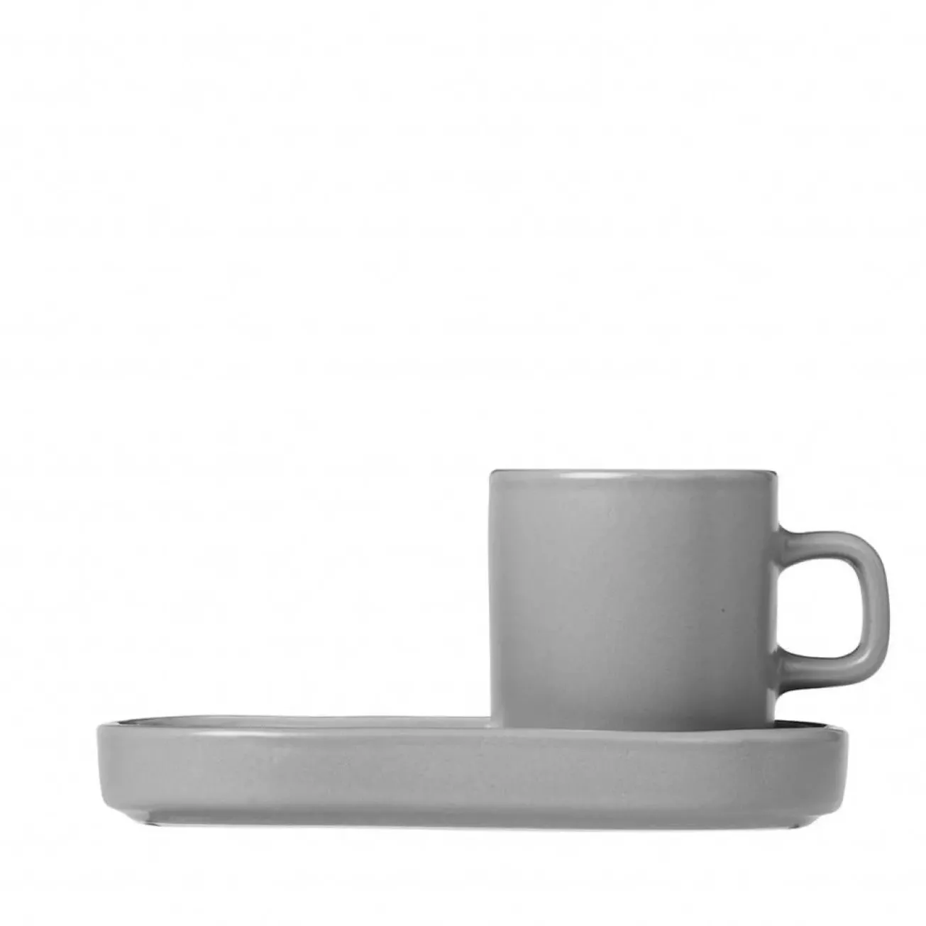 Bath & Living Blomus PILAR 2 espresso cups 50 ml with saucer Mirage Gray (63725)