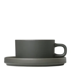 Bath & Living Blomus PILAR 2 tea cups 170 ml with saucer Agave Green (63910)