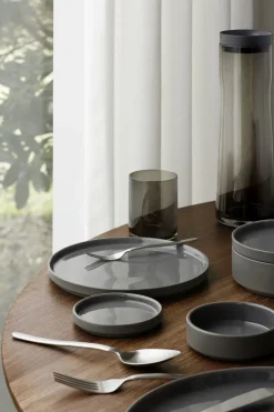 Bath & Living Blomus PILAR 2 tea cups 170 ml with saucer color Pewter (63975)