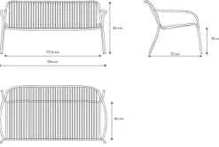 Bath & Living Blomus YUA WIRE garden bench Granite Gray (62184)