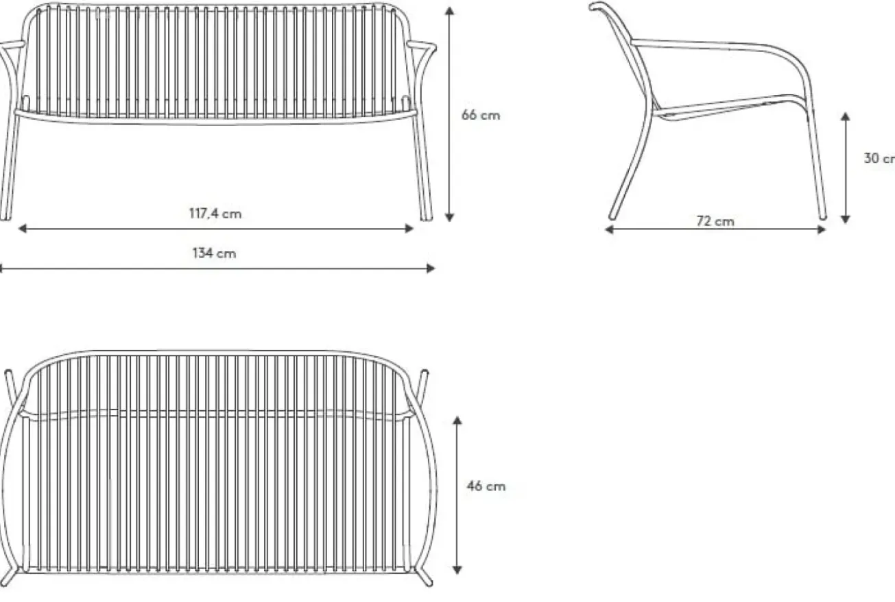 Bath & Living Blomus YUA WIRE garden bench Granite Gray (62184)