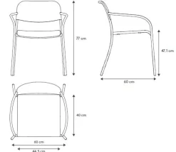 Bath & Living Blomus YUA WIRE garden chair armrest Granite Gray (62181)