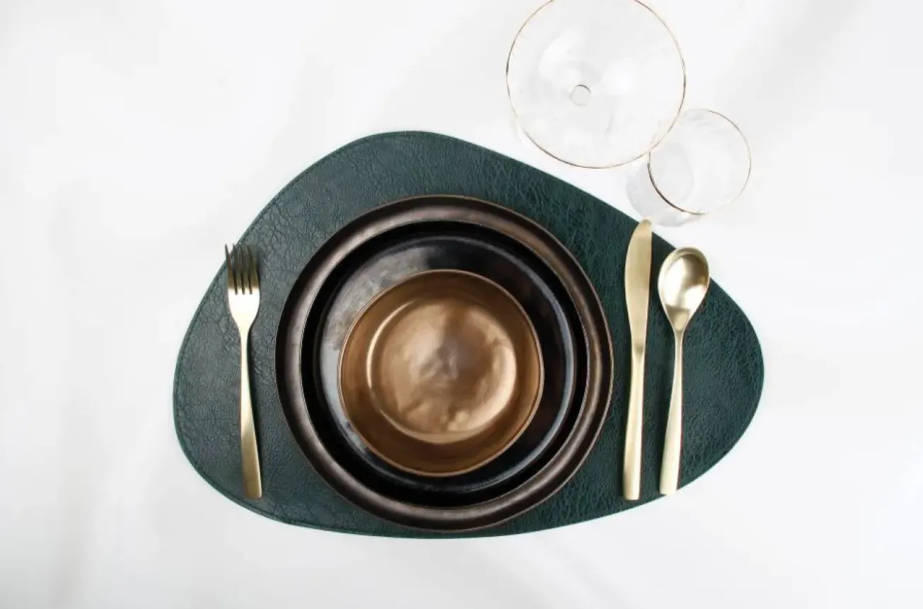 Bath & Living SP Placemat leather look color black (set / 4) 805083