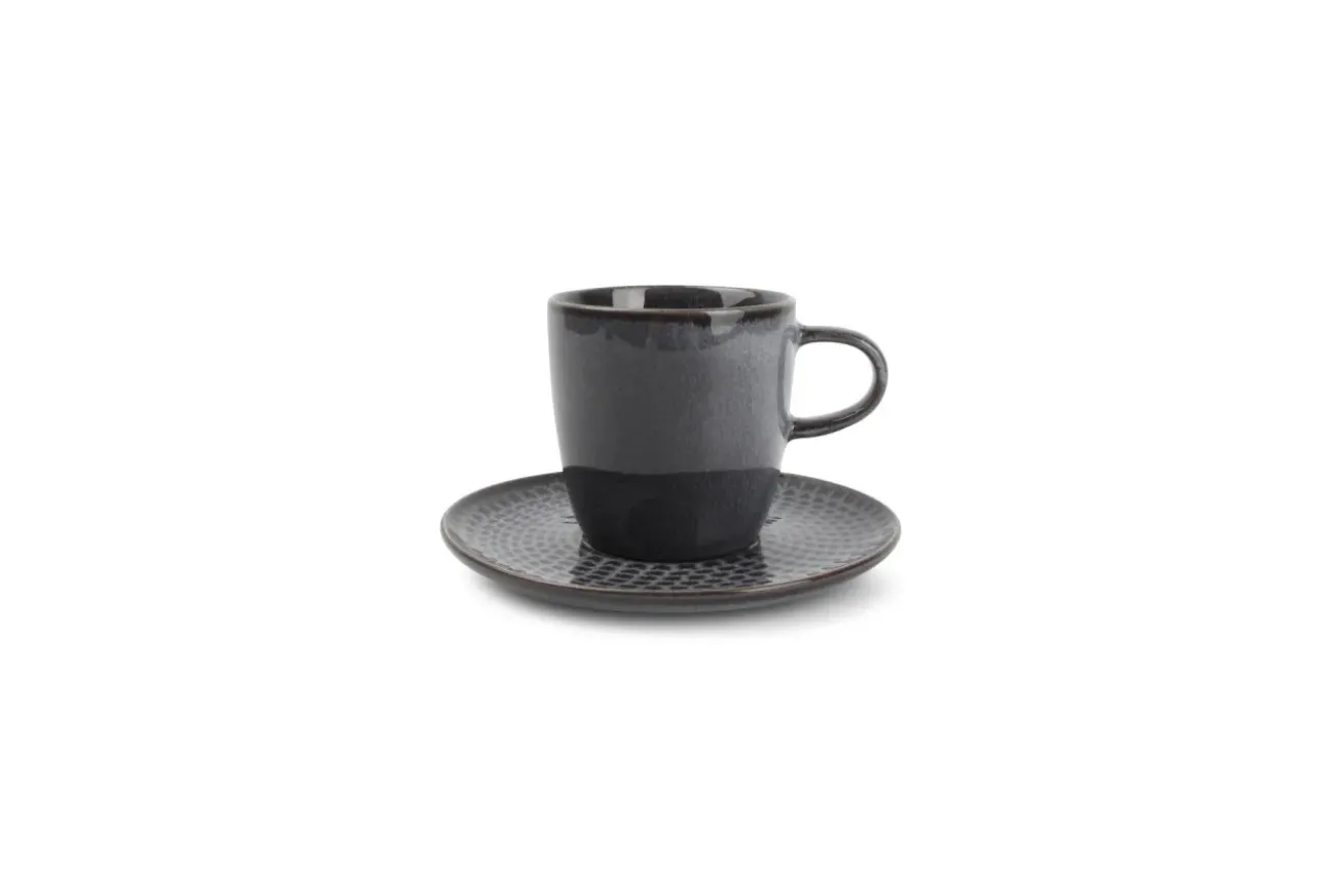 Bath & Living SP STITCH cup and saucer 180 ml gray (set/4) 850271