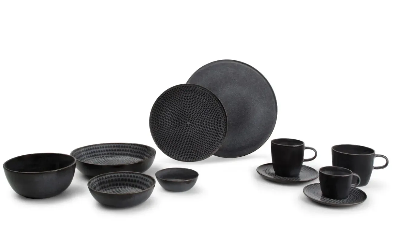 Bath & Living SP STITCH cup and saucer 180 ml gray (set/4) 850271