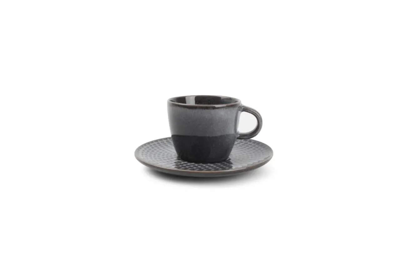 Bath & Living SP STITCH espresso cup and saucer 90 ml gray (set / 4) 850270