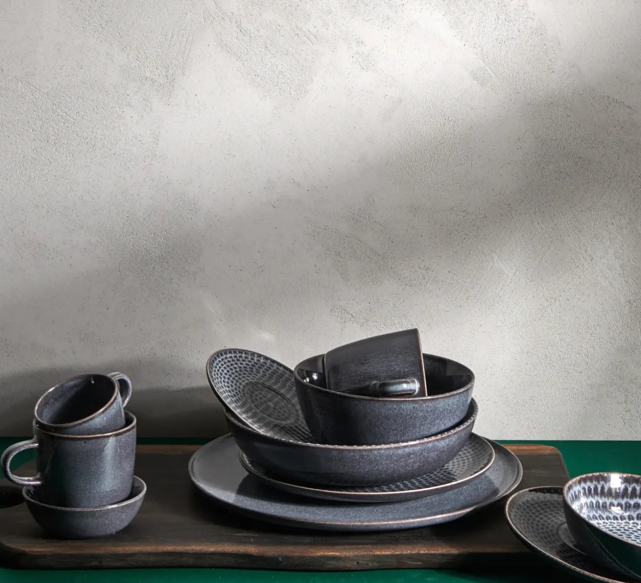 Bath & Living SP STITCH espresso cup and saucer 90 ml gray (set / 4) 850270