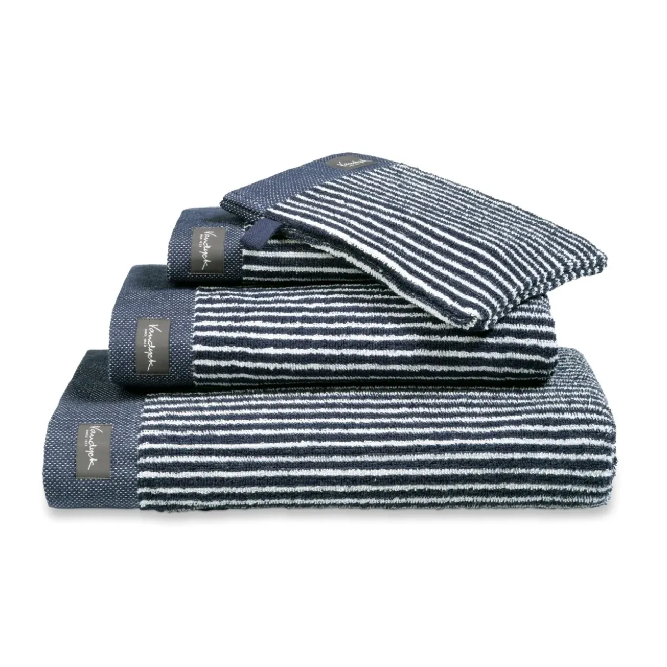Bath & Living Vandyck Bath towel 70x140 cm HOME Petit Ligne Blue Ink (BAKC15101) set/3 pieces