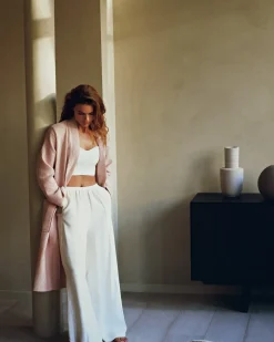 Bath & Living Vandyck Bathrobe BIARRITZ color Pale Pink (BAGE22104)