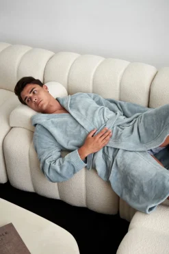Bath & Living Vandyck Bathrobe TAYLOR color Pearl Blue (BAGE22205)