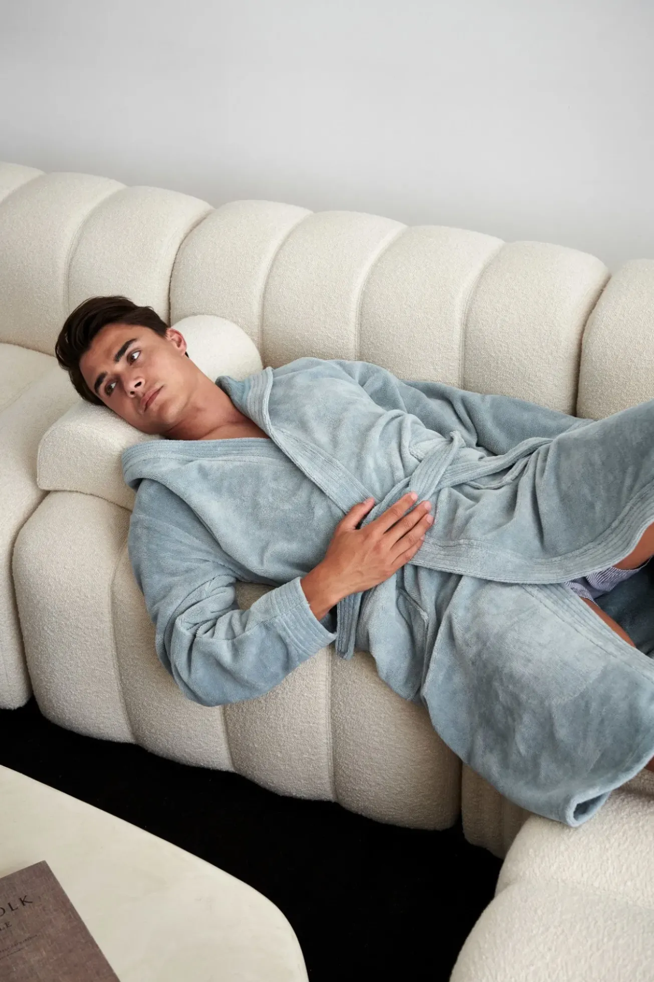 Bath & Living Vandyck Bathrobe TAYLOR color Pearl Blue (BAGE22205)