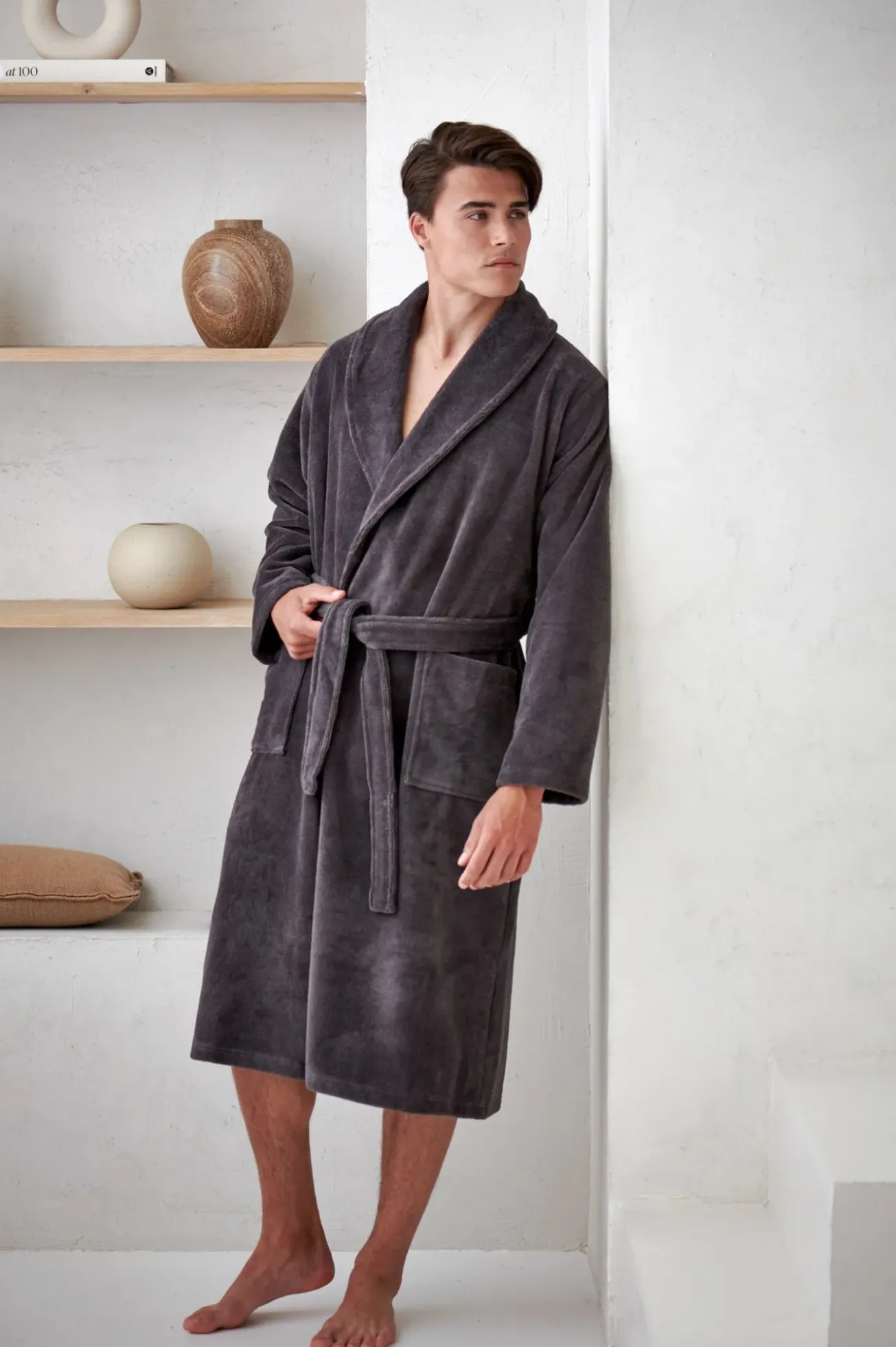 Bath & Living Vandyck BEAUMONT bathrobe color Anthracite (BAGE14201)
