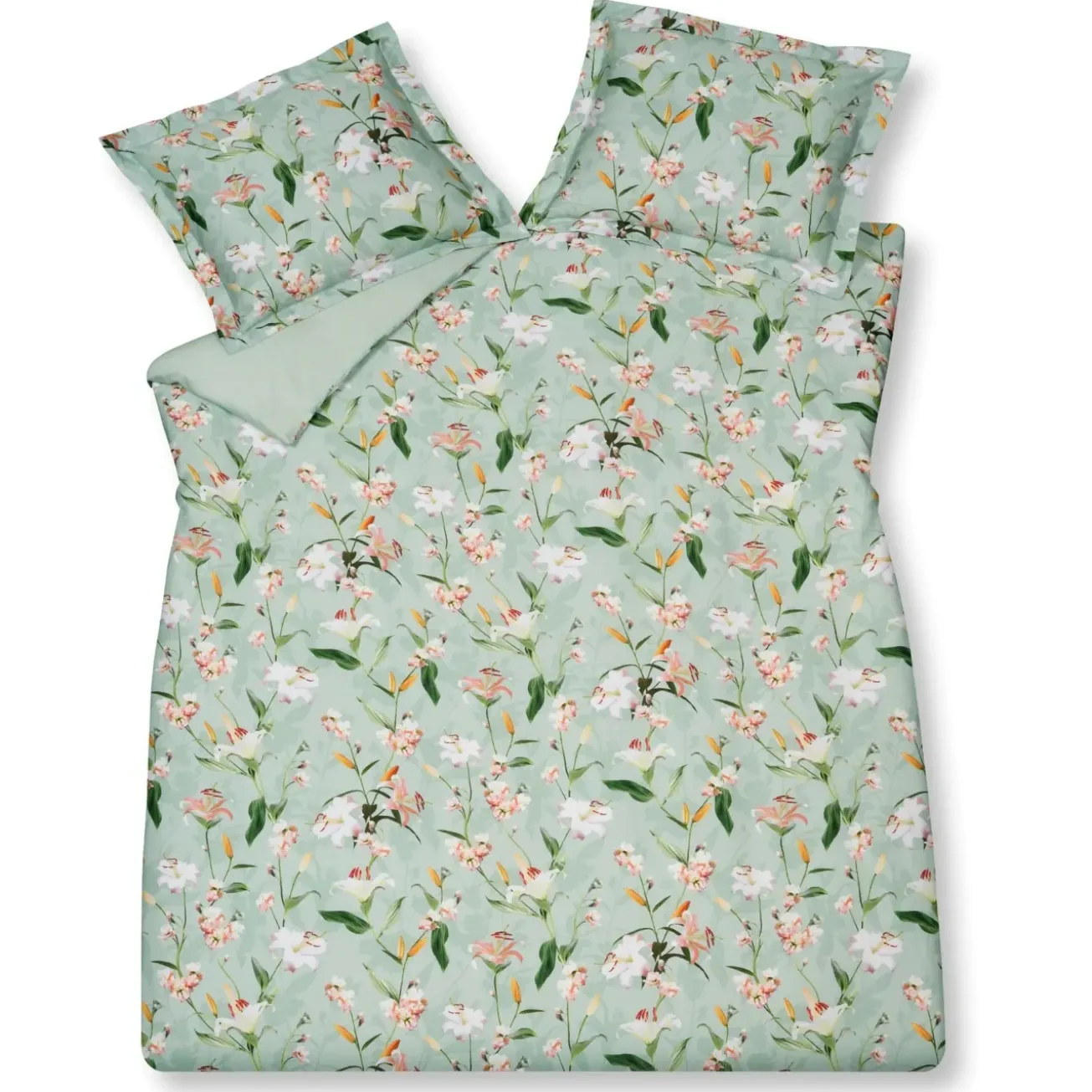 Bath & Living Vandyck Duvet cover AZALEA Light Green 240x220 cm (satin cotton)