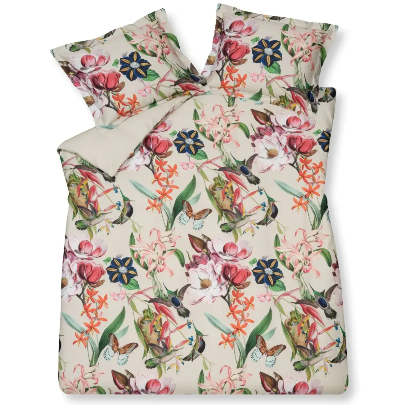 Bath & Living Vandyck Duvet cover FLOWER MIX Cream Tan 140x220 cm (satin cotton)