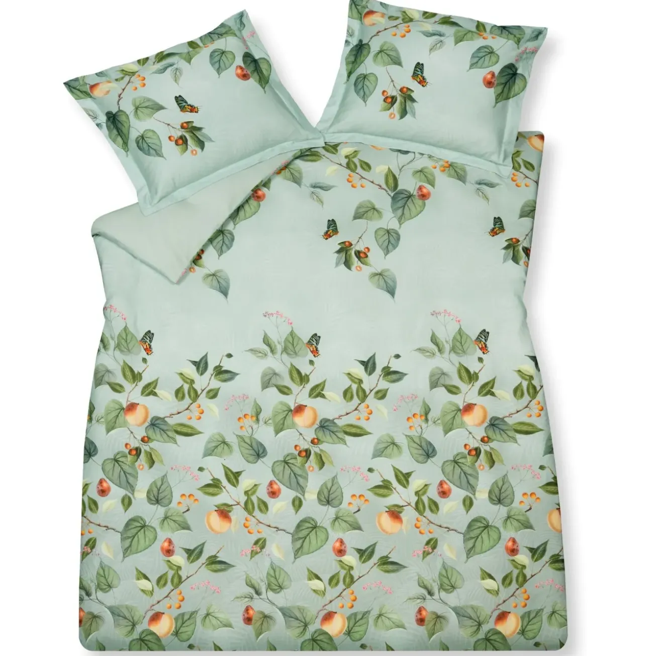 Bath & Living Vandyck Duvet cover FRUIT GARDEN Light Green 240x220 cm (satin cotton)