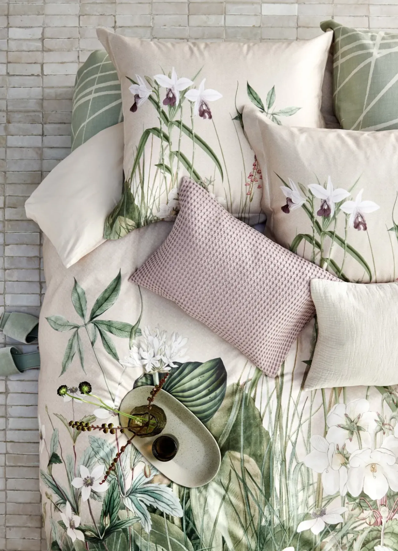 Bath & Living Vandyck Duvet cover MEANINGFUL Smoke Green 140x220 cm (SABB23109)