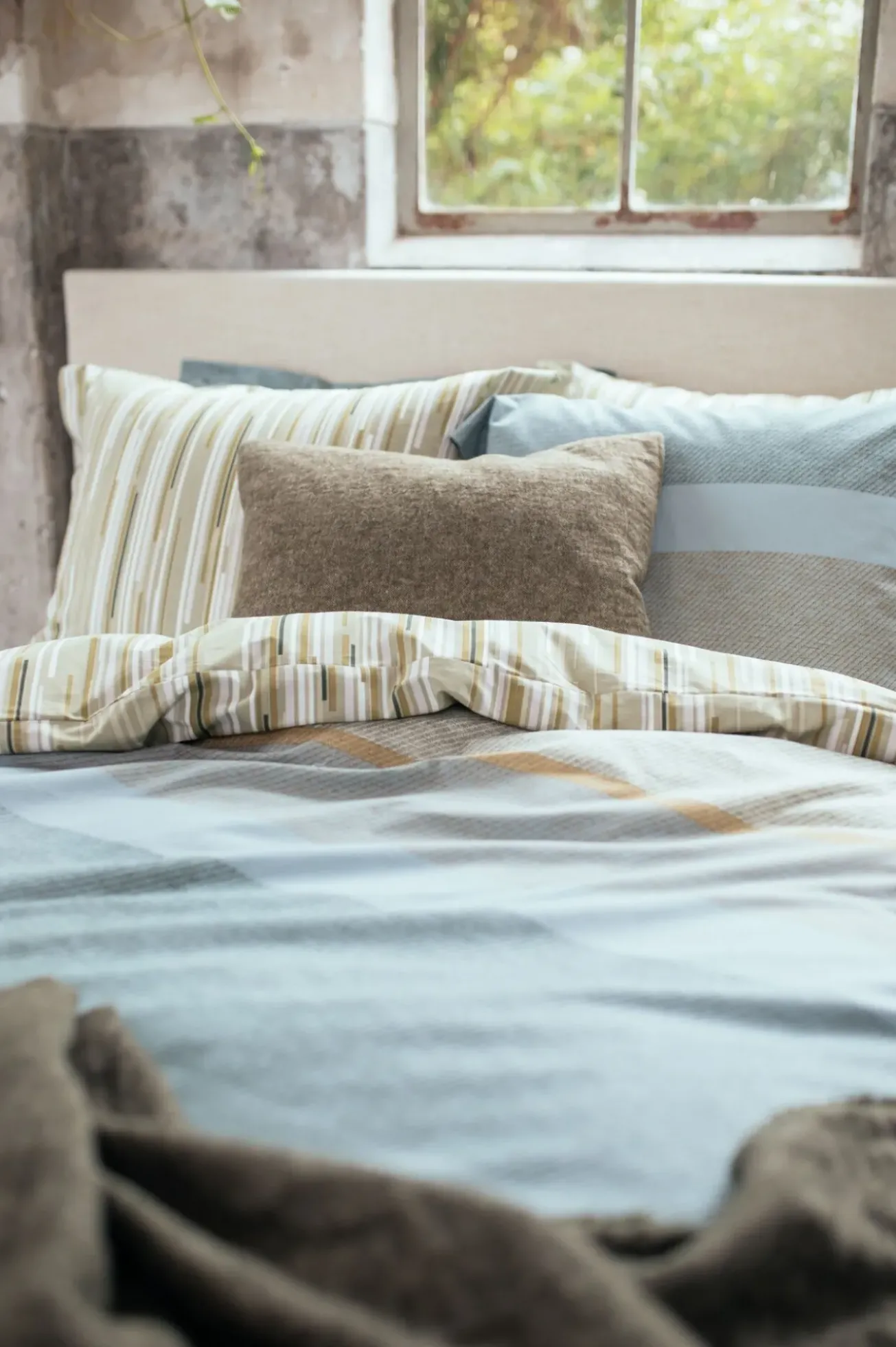 Bath & Living Vandyck Duvet cover MORNING MATCHA smoke green 140x220 cm (cotton)