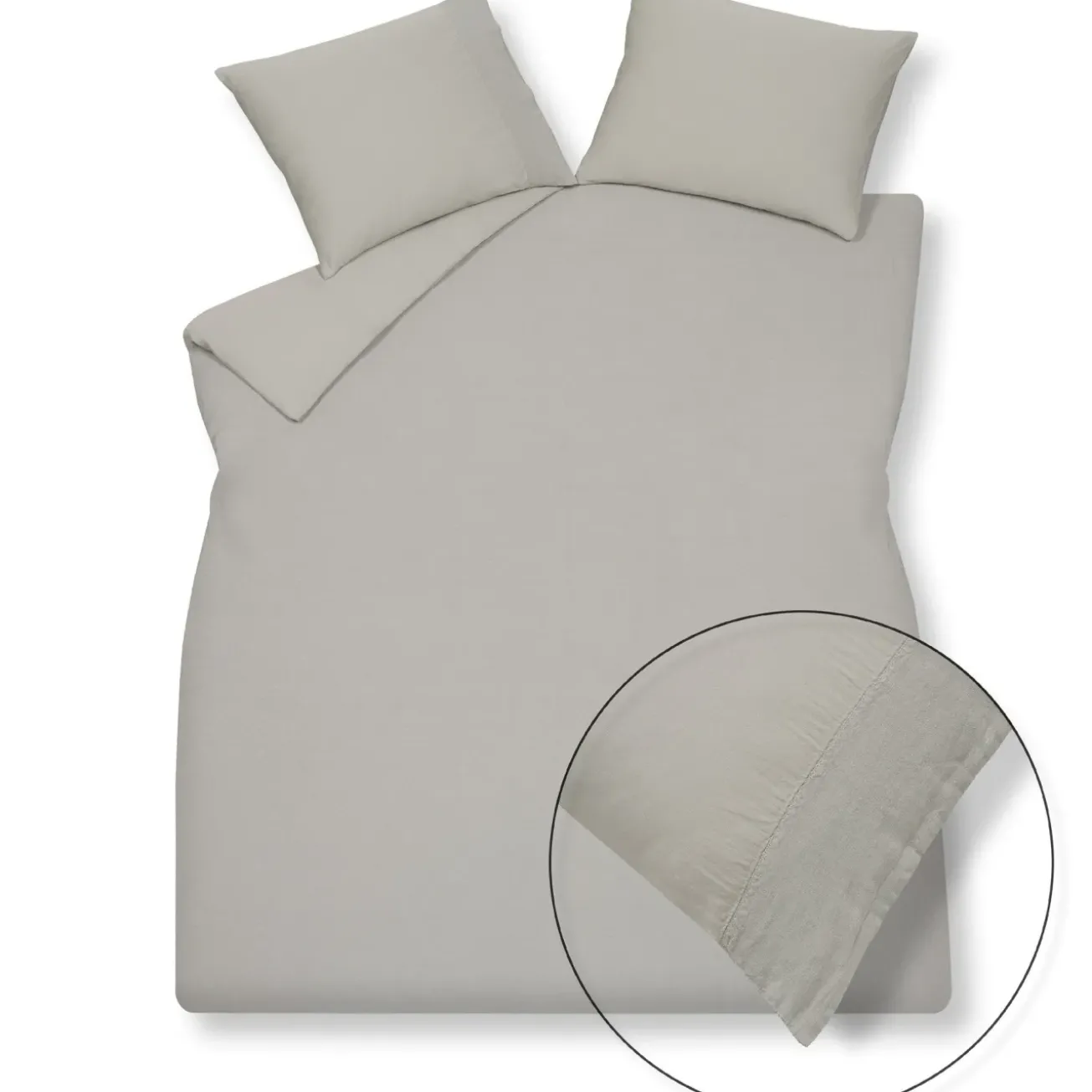 Bath & Living Vandyck Duvet cover PURE 07 Cool Gray 200x220 cm (linen / satin cotton) PRSA17207