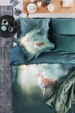 Bath & Living Vandyck Duvet cover PURE 07 Dark Green 240x220 cm (linen / satin cotton) PRSA17207