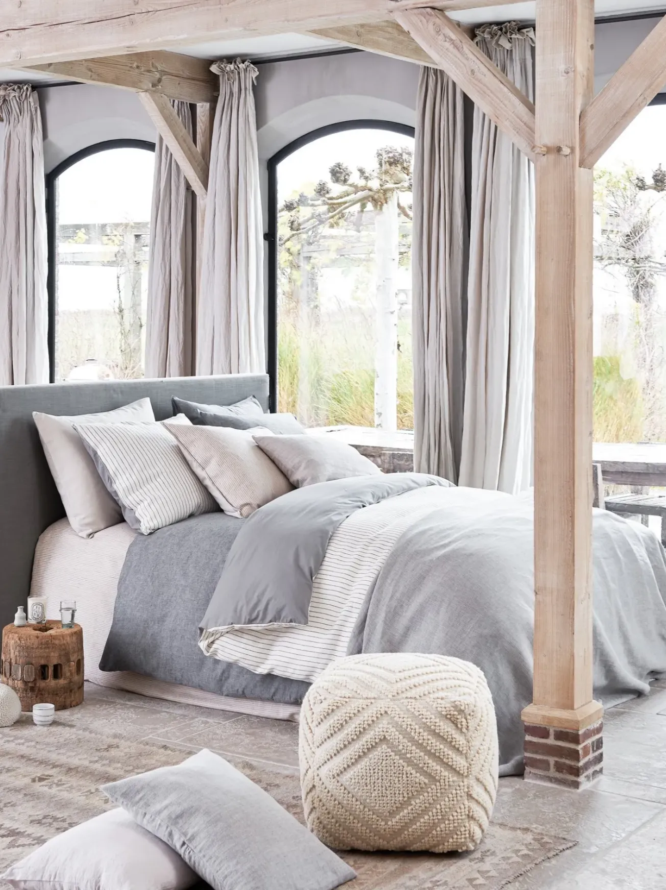 Bath & Living Vandyck Duvet cover PURE 27 Stone 240x220 cm (linen / cotton) PRSA19127
