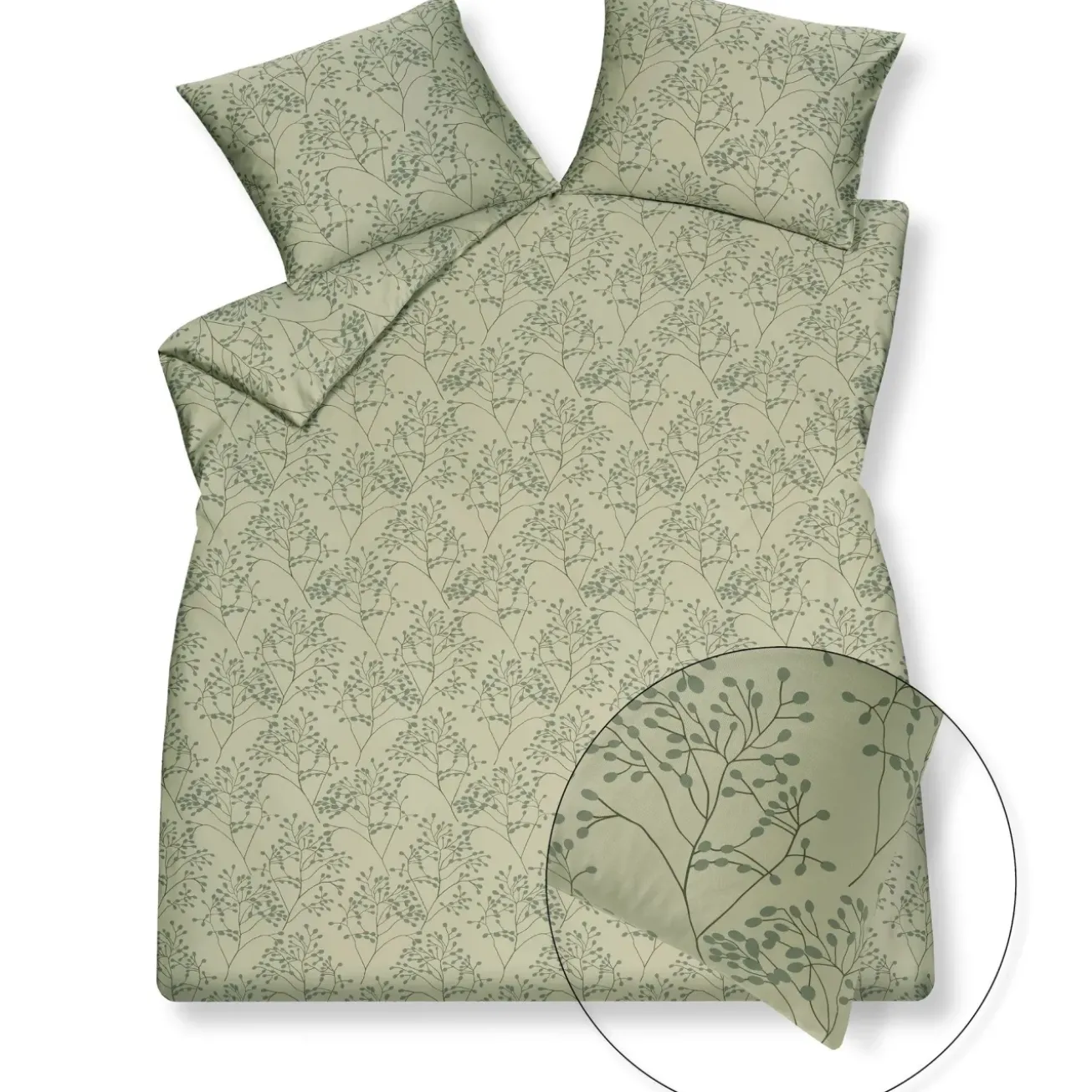 Bath & Living Vandyck Duvet cover PURE 51 Light Olive 200x220 cm (satin cotton) PRSA20251