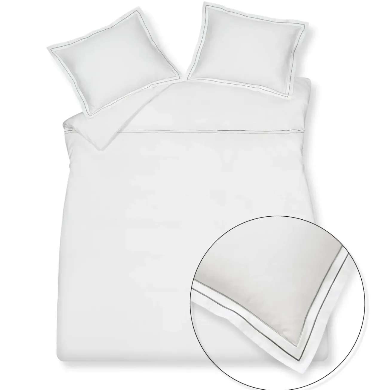 Bath & Living Vandyck Duvet cover PURITY Naples 200x220 cm, color Off Black (satin cotton)