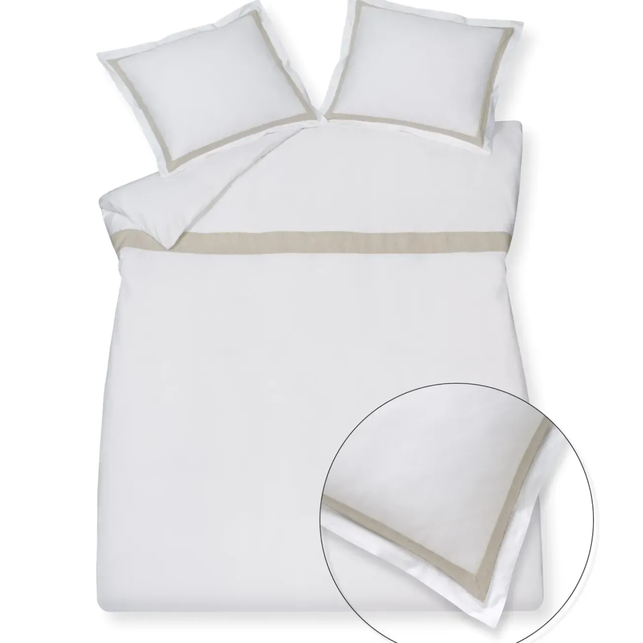 Bath & Living Vandyck Duvet cover PURITY Capri 200x220 cm, color White (satin cotton)
