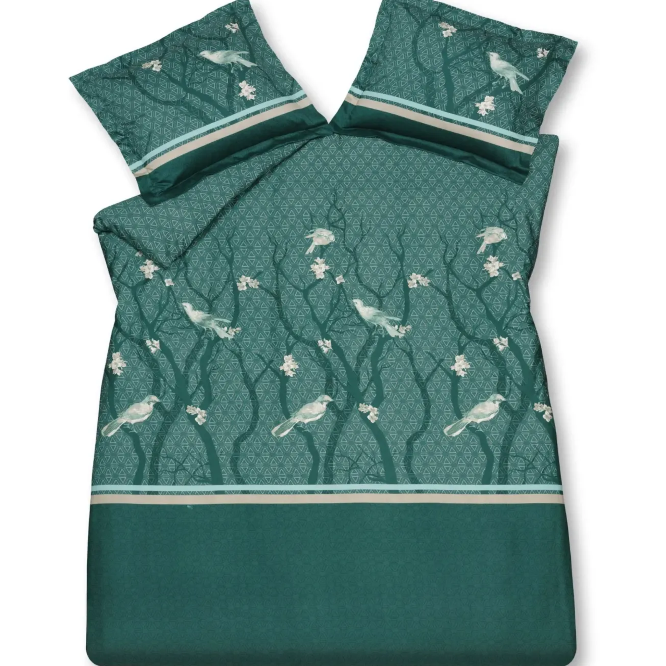 Bath & Living Vandyck Duvet cover SMALL BIRDS Mint Green 200x220 cm (satin) SABR20103