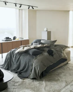 Bath & Living Vandyck HOME Pique waffle blanket 270x250 cm, Off Black