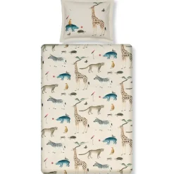 Kids Bath & Living Vandyck Kids duvet cover WILD ANIMALS Cream tan 140x220 cm (KIBB23101)