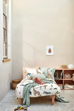 Kids Bath & Living Vandyck Kids duvet cover WILD ANIMALS Cream tan 140x220 cm (KIBB23101)