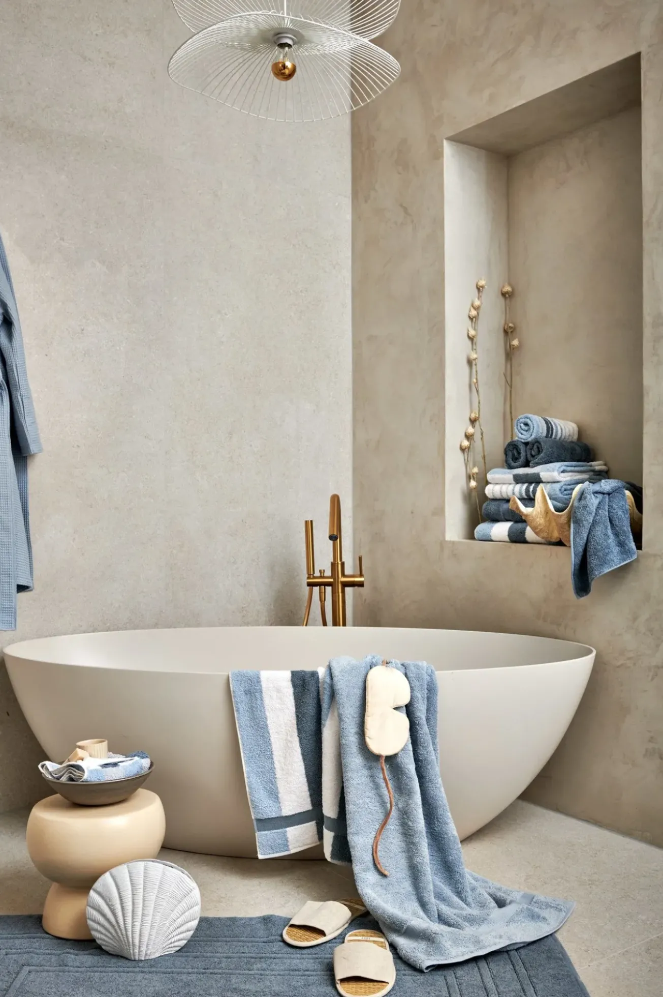 Bath & Living Vandyck Package deal 95: 4x guest towel ONTARIO Misty Blue