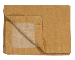 Bath & Living Vandyck PURE 52 plaid / bedspread 160x250 cm Sandy Gold (linen) PRSA20252
