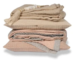 Bath & Living Vandyck PURE 45 plaid / bedspread 160x250 cm Light Honey (cotton / linen)