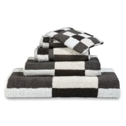 Bath & Living Vandyck Remnant 63: Bath towel BOSTON Off Black 90x195 cm