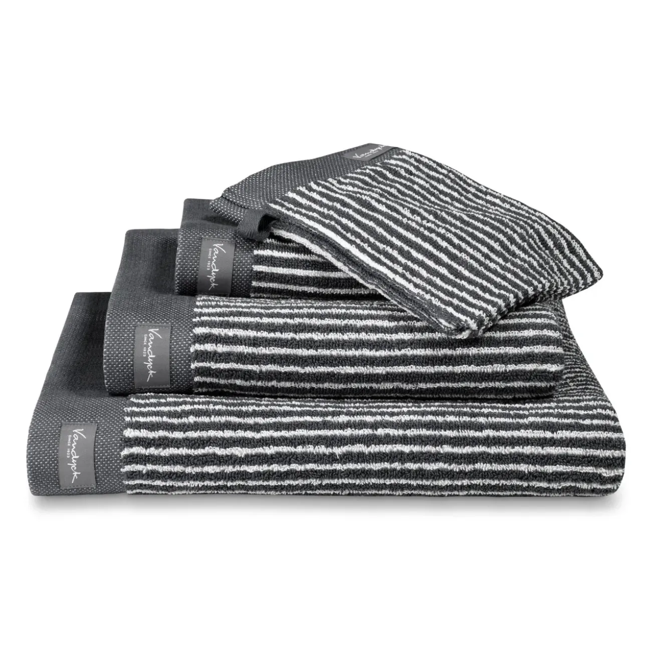 Bath & Living Vandyck Towel HOME Petit Ligne Off Black-198 (BAKC15101)